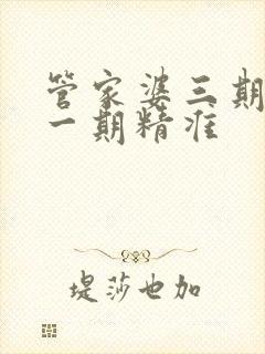 管家婆三期必开一期精准