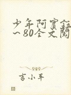 少年阿宾钰慧1～80全文阅读目录封面