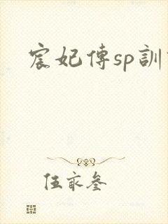 宸妃传sp训诫封面