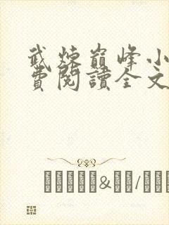 武炼巅峰小说免费阅读全文无删减