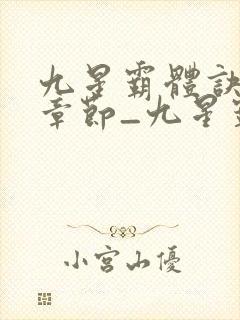 九星霸体诀最新章节_九星霸体诀全文