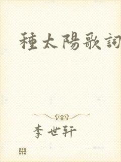 种太阳歌词封面