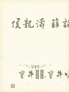 侯龙涛 薛诺封面