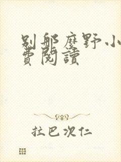 别那么野小说免费阅读封面