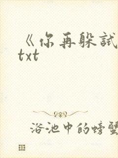 《你再躲试试》txt封面