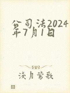 公司法2024年7月1日