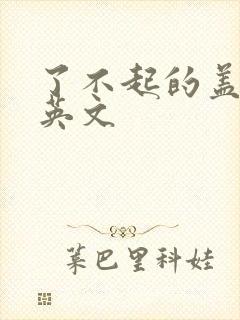 了不起的盖茨比英文