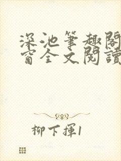 深池笔趣阁无弹窗全文阅读