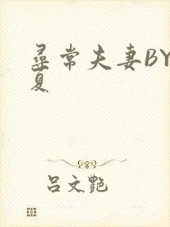 寻常夫妻BY写夏