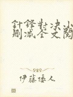 针锋对决小说未删减全文阅读