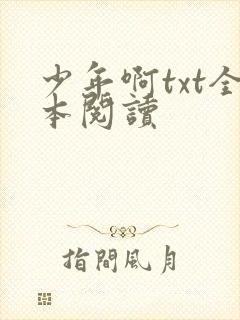 少年啊txt全本阅读