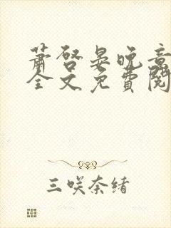 萧启晏晚意小说全文免费阅读