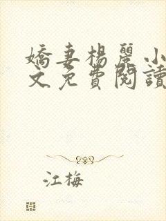 娇妻杨丽小说全文免费阅读封面