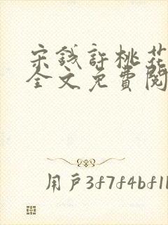 宋钱许桃花小说全文免费阅读