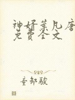 神婿叶凡唐若雪免费全文