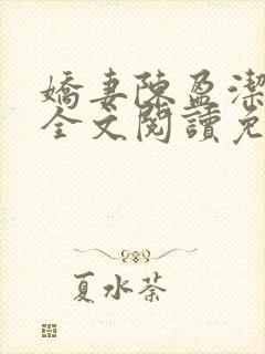 娇妻陈盈洁小说全文阅读免费阅读