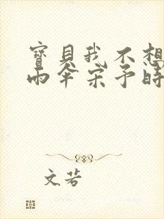 宝贝我不想带小雨伞宋予时封面