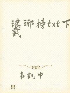 琅琊榜txt下载