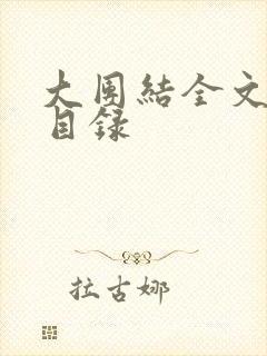 大团结全文阅读目录封面