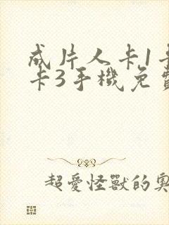 成片人卡1卡2卡3手机免费看