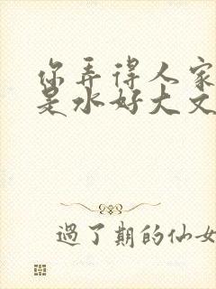 你弄得人家里都是水好大文封面