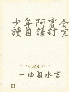 少年阿宾全文阅读目录打完