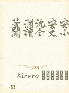 萧渊沈安安免费阅读全文小说