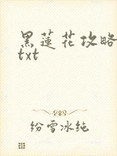 黑莲花攻略手册txt