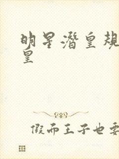 明星潜皇规则之皇
