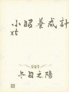 小昭养成计划txt封面