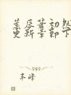 叶辰萧初然最新更新章节下载