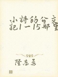 小诗的公交车日记1一15哪里能看