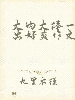 大肉大捧一进一出好爽作文