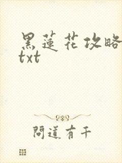 黑莲花攻略手册txt封面