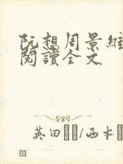 阮想周景维免费阅读全文