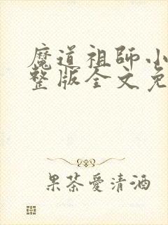 魔道祖师小说完整版全文免费阅读封面