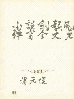 小说剑起风云无弹窗全文免费阅读