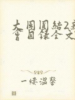 大团圆结2亲情会目录全文阅读视频