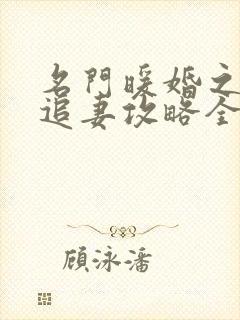 名门暖婚之权爷追妻攻略全文免费阅读