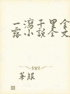 一泻千里金银花露小说全文免费阅读