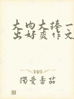 大肉大捧一进一出好爽作文