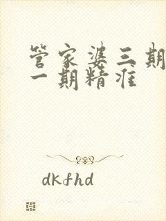 管家婆三期必开一期精准