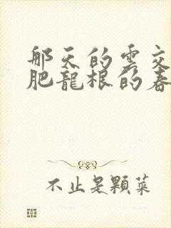 那天的云交雨合肥龙根的春天