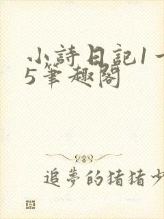 小诗日记1一15笔趣阁封面