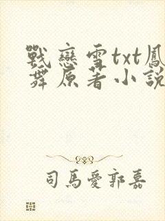 战恋雪txt凤舞原著小说封面