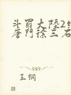 斗罗大陆2绝世唐门徐三石