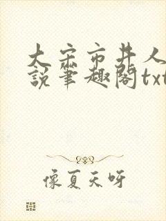 大宋市井人家小说笔趣阁txt