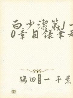 白少洁第1一40章目录笔趣阁