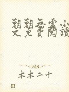 朝朝无雪小说全文免费阅读无弹窗