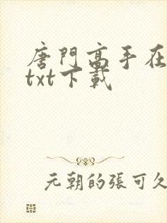 唐门高手在异世txt下载